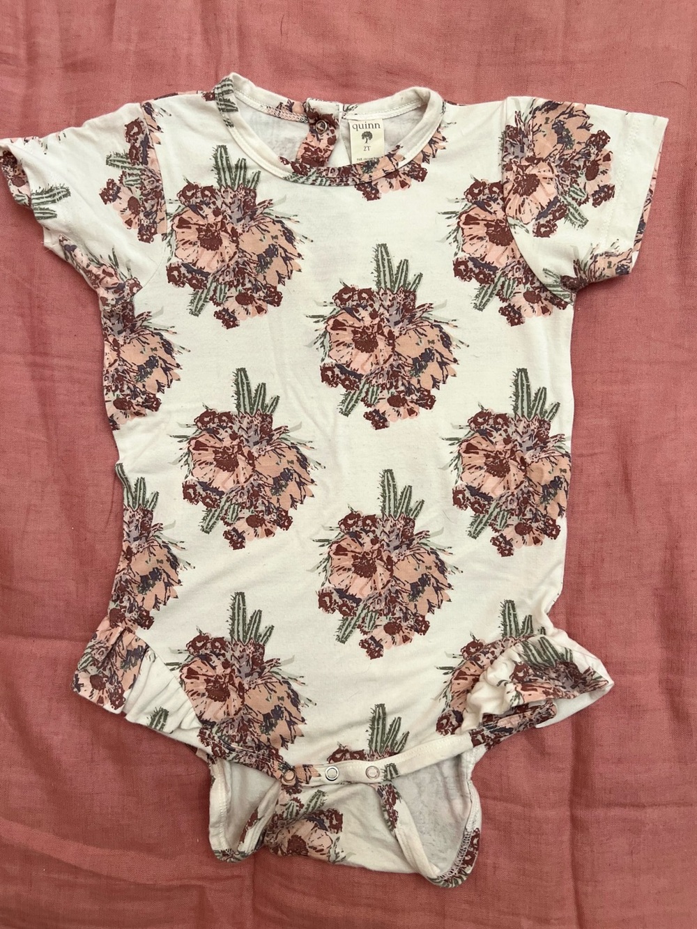 Quinn Floral Ruffle Leg Bodysuit - Floral Cactus  🌵